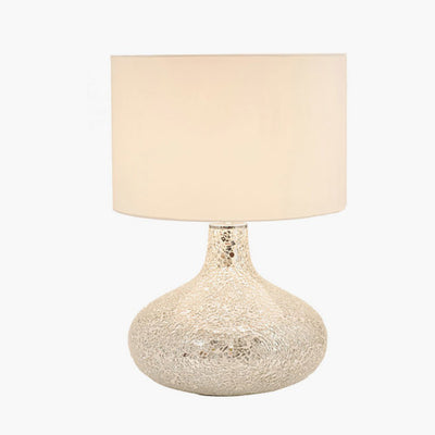 Evie Silver and White Mosaic Mirror Table Lamp. Availability: Currently out of stock but available for back order - TheArtistsQuarter
