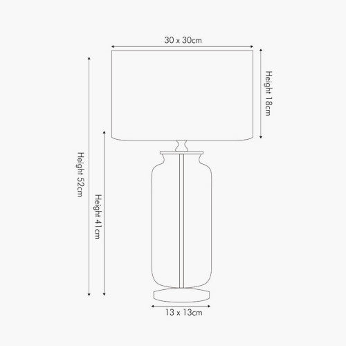 Vivienne Grey Ombre Glass Table Lamp *AWAITING STOCK* - TheArtistsQuarter