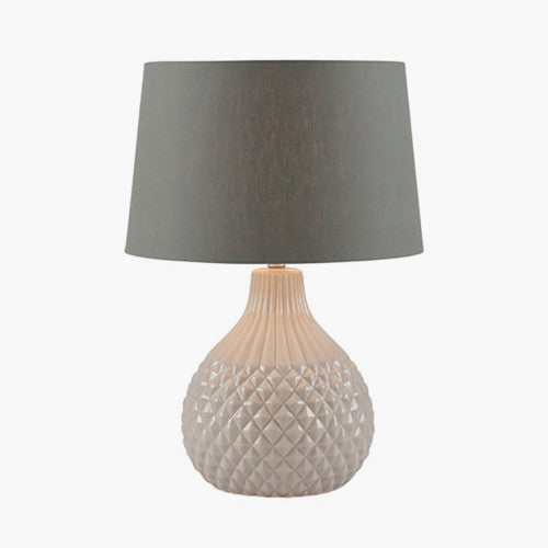 Rhea Grey Geo Ceramic Table Lamp - TheArtistsQuarter