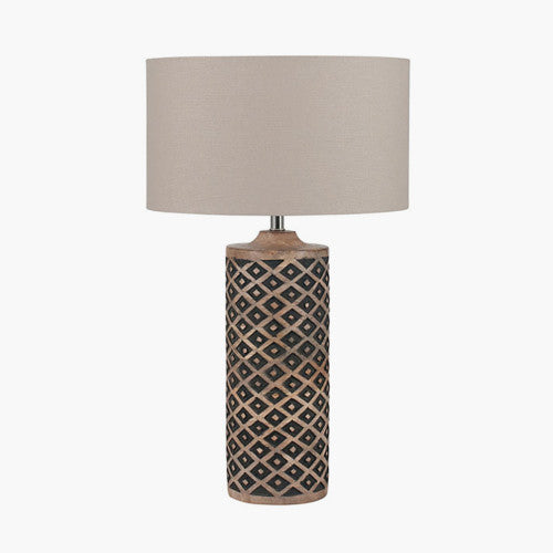 Orissa Tall Wooden Diamond Table Lamp - TheArtistsQuarter