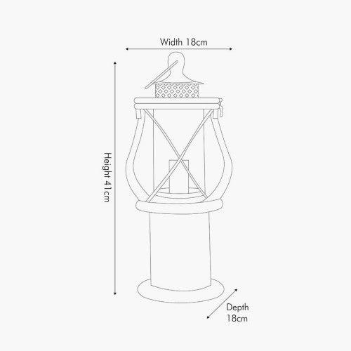 Gibson White Wood Lantern Table Lamp *STOCK NOVEMBER* - TheArtistsQuarter