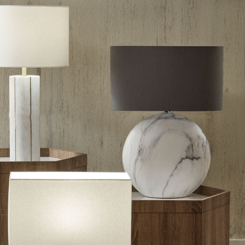 Crestola Large Marble Effect Ceramic Table Lamp - TheArtistsQuarter