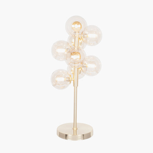 Vecchio Lustre Glass Orb and Gold Metal Table Lamp - TheArtistsQuarter