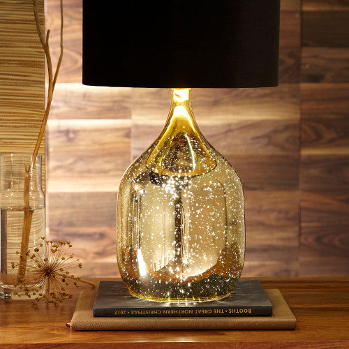 Stellar Champagne Gold Glass Dual Light Table lamp *IN STOCK* - TheArtistsQuarter