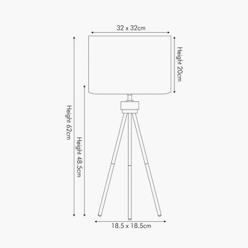 Houston Matt Black Metal Tripod Table Lamp - TheArtistsQuarter