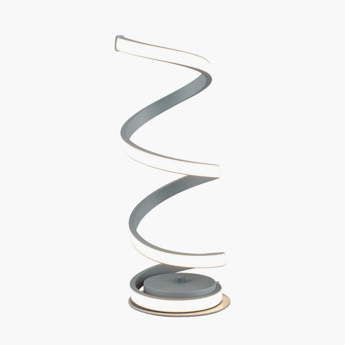 Solaris Grey Spiral Table Lamp - TheArtistsQuarter