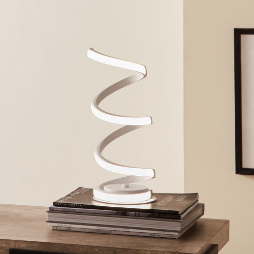 Solaris Grey Spiral Table Lamp - TheArtistsQuarter