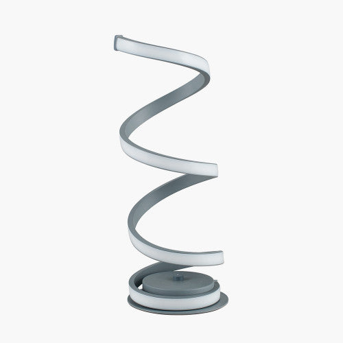 Solaris Grey Spiral Table Lamp - TheArtistsQuarter