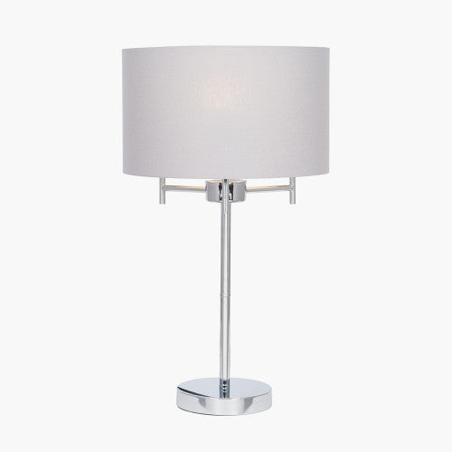 Plaza Silver 3 Light Metal Table Lamp - TheArtistsQuarter