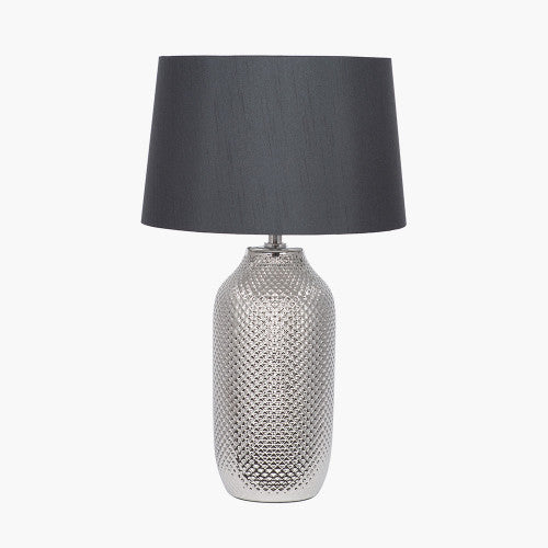 Nova Silver Textured Ceramic Bottle Table Lamp *AWAITING STOCK* - TheArtistsQuarter