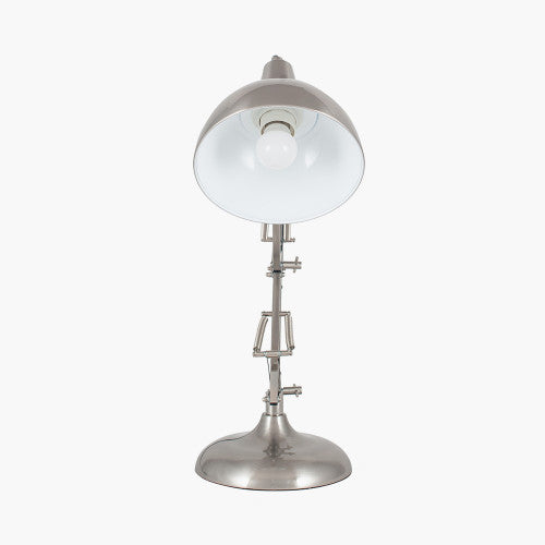 Alonzo Brushed Chrome Metal Angled Task Table Lamp - TheArtistsQuarter