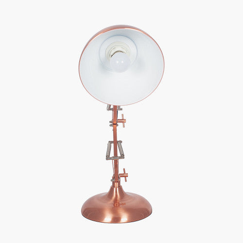 Alonzo Brushed Copper Metal Angled Task Table Lamp - TheArtistsQuarter