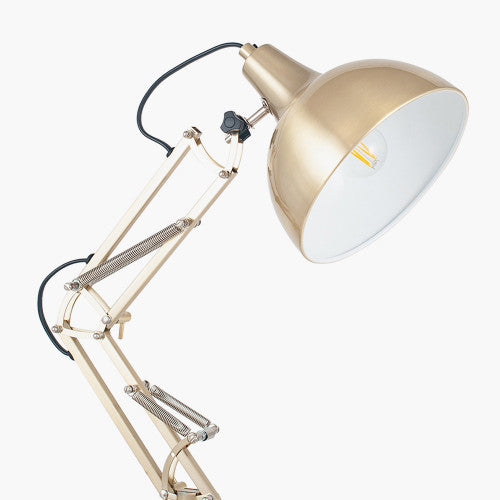 Alonzo Brushed Brass Metal Angled Task Table Lamp - TheArtistsQuarter