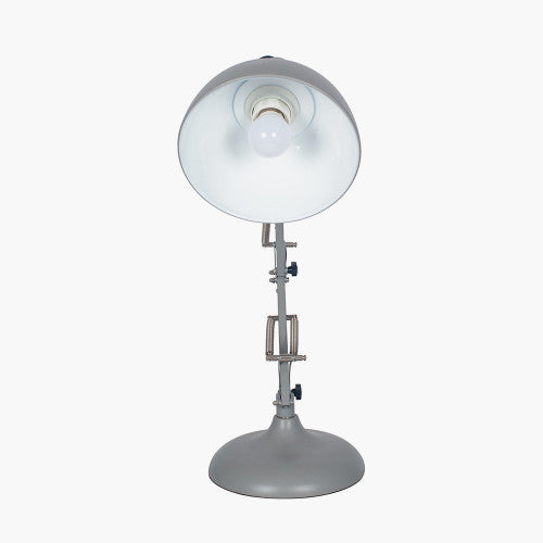 Alonzo Matt Grey Metal Angled Task Table Lamp - TheArtistsQuarter