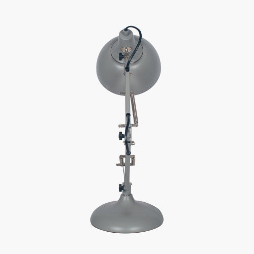 Alonzo Matt Grey Metal Angled Task Table Lamp - TheArtistsQuarter