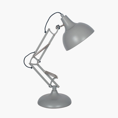 Alonzo Matt Grey Metal Angled Task Table Lamp - TheArtistsQuarter