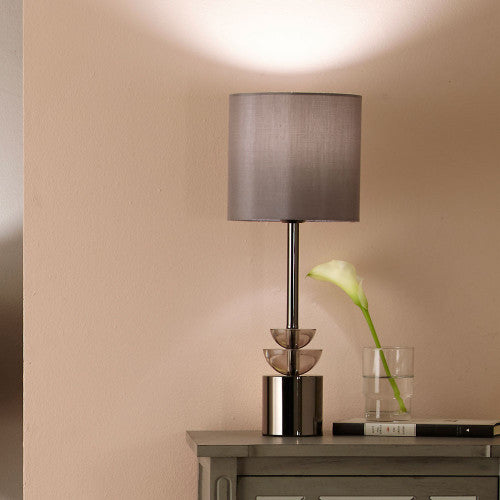 Arran Smoke Glass and Pewter Small Table Lamp - TheArtistsQuarter