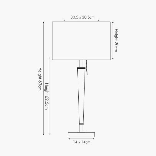 Lowry Brushed Silver and Matt Black Metal Table Lamp - TheArtistsQuarter