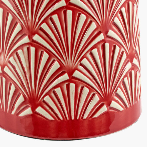 Poiret Red Art Deco Detail Ceramic Table Lamp - TheArtistsQuarter