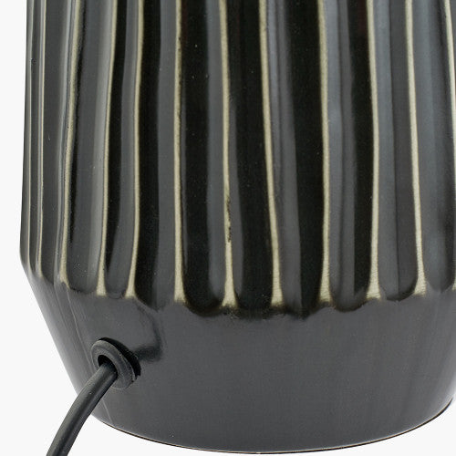 Artemis Black Textured Ceramic and Brushed Silver Tall Table Lamp - TheArtistsQuarter