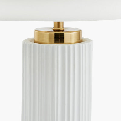 Ionic White Textured Ceramic and Gold Metal Table Lamp *STOCK DUE JUNE* - TheArtistsQuarter