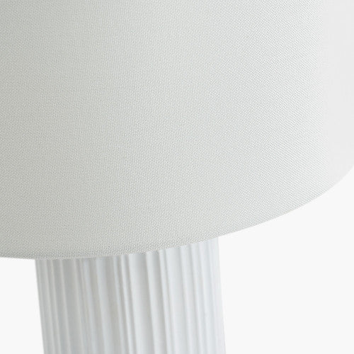 Ionic White Textured Ceramic and Gold Metal Table Lamp *STOCK DUE JUNE* - TheArtistsQuarter