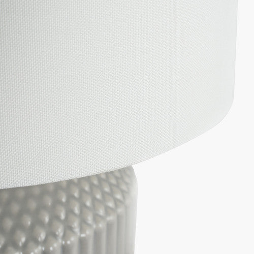 Meribel Grey Geo Textured Ceramic Table Lamp *STOCK DUE JAN* - TheArtistsQuarter