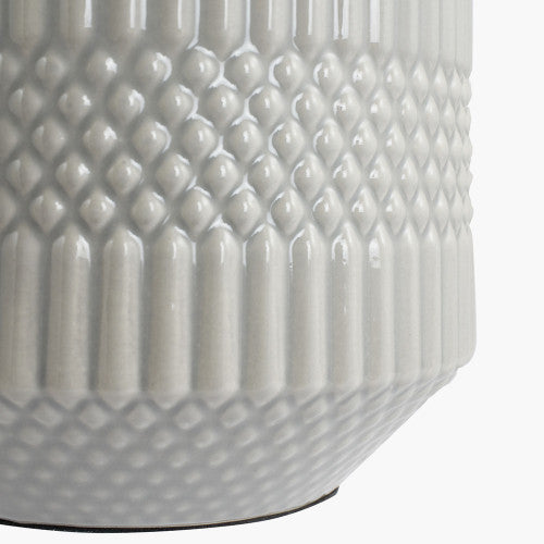 Meribel Grey Geo Textured Ceramic Table Lamp *STOCK DUE JAN* - TheArtistsQuarter