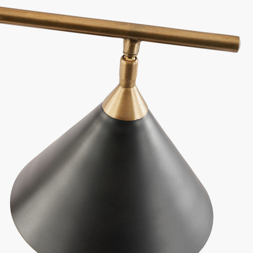 Zeta Matt Black and Antique Brass Table Lamp - TheArtistsQuarter