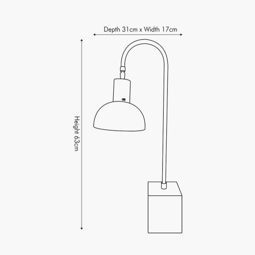 Mayfair Matt Black Domed Task Table Lamp - TheArtistsQuarter