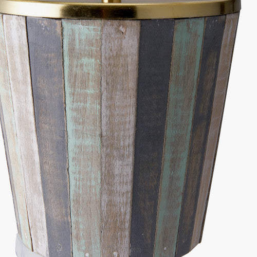 Kerala Distressed Sage Wood Table Lamp - TheArtistsQuarter