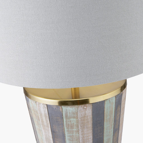 Kerala Distressed Sage Wood Tall Table Lamp - TheArtistsQuarter