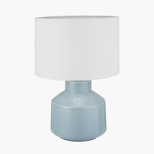 Nora Duck Egg Blue Crackle Effect Table Lamp *STOCK DUE JUNE* - TheArtistsQuarter