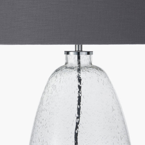 Beja Organic Shape Tall Clear Bubble Glass Table Lamp - TheArtistsQuarter