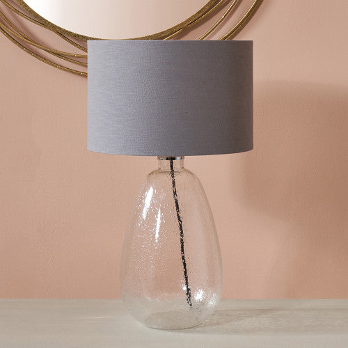 Beja Organic Shape Tall Clear Bubble Glass Table Lamp - TheArtistsQuarter