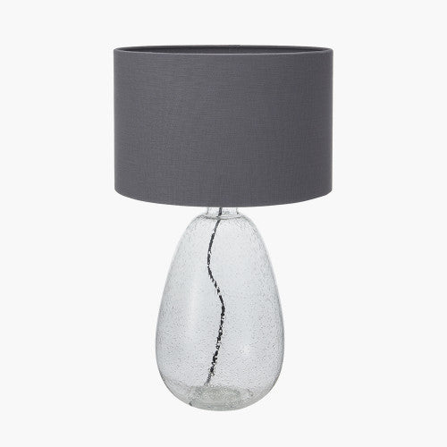 Beja Organic Shape Tall Clear Bubble Glass Table Lamp - TheArtistsQuarter