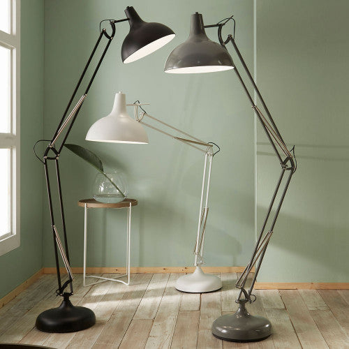 Alonzo Grey Painted Oversize Task Floor Lamp - TheArtistsQuarter