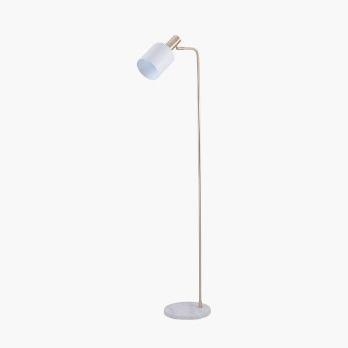 Biba Marble Footed White and Gold Retro Floor Lamp - TheArtistsQuarter