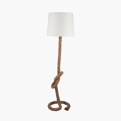 Martindale Rope Knot Floor Lamp with Natural Shade - TheArtistsQuarter