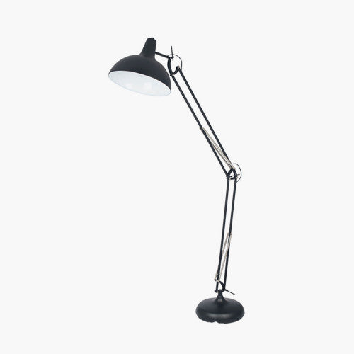 Alonzo Matt Black Metal Task Floor Lamp - TheArtistsQuarter