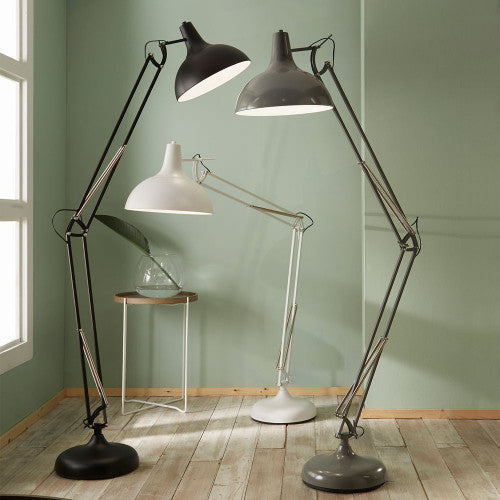 Alonzo Matt Black Metal Task Floor Lamp - TheArtistsQuarter