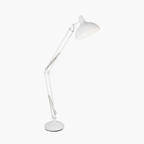 Alonzo Matt White Metal Task Floor Lamp - TheArtistsQuarter