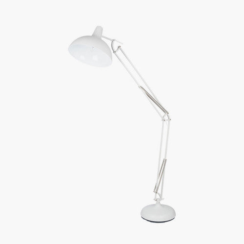 Alonzo Matt White Metal Task Floor Lamp - TheArtistsQuarter