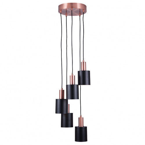 Biba Black and Antique Copper 5 Drop Pendant - TheArtistsQuarter