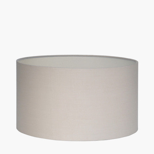 Harry 30cm Taupe Poly Cotton Cylinder Drum Shade - TheArtistsQuarter
