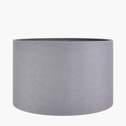 Lino 50cm Steel Grey Self Lined Linen Drum Shade - TheArtistsQuarter