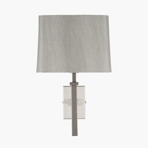 Hilton Satin Silver Metal Wall Light - TheArtistsQuarter