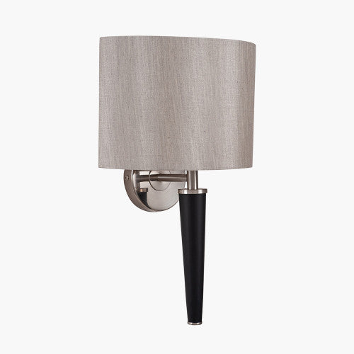 Lowry Brushed Silver and Matt Black Metal Wall Lamp - TheArtistsQuarter