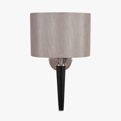 Lowry Brushed Silver and Matt Black Metal Wall Lamp - TheArtistsQuarter