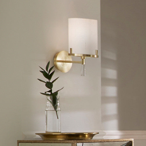 Midland Champagne Gold Metal and Marble Effect Wall Light - TheArtistsQuarter